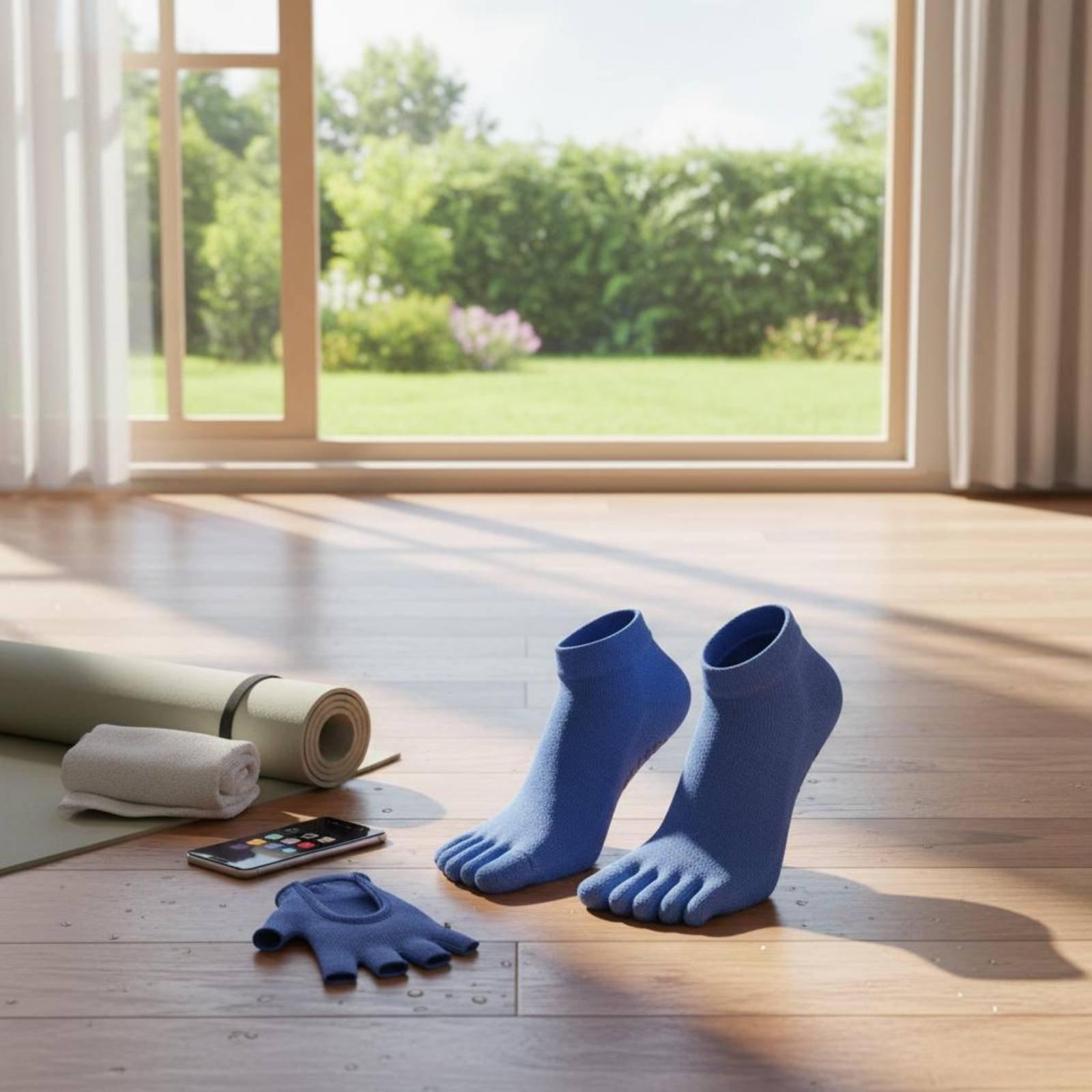 Pilates Yoga Grip Socks - 女性用滑り止めスポーツソックス ピラティス コンプレッション グリップソックス ヨガ トゥーソックス