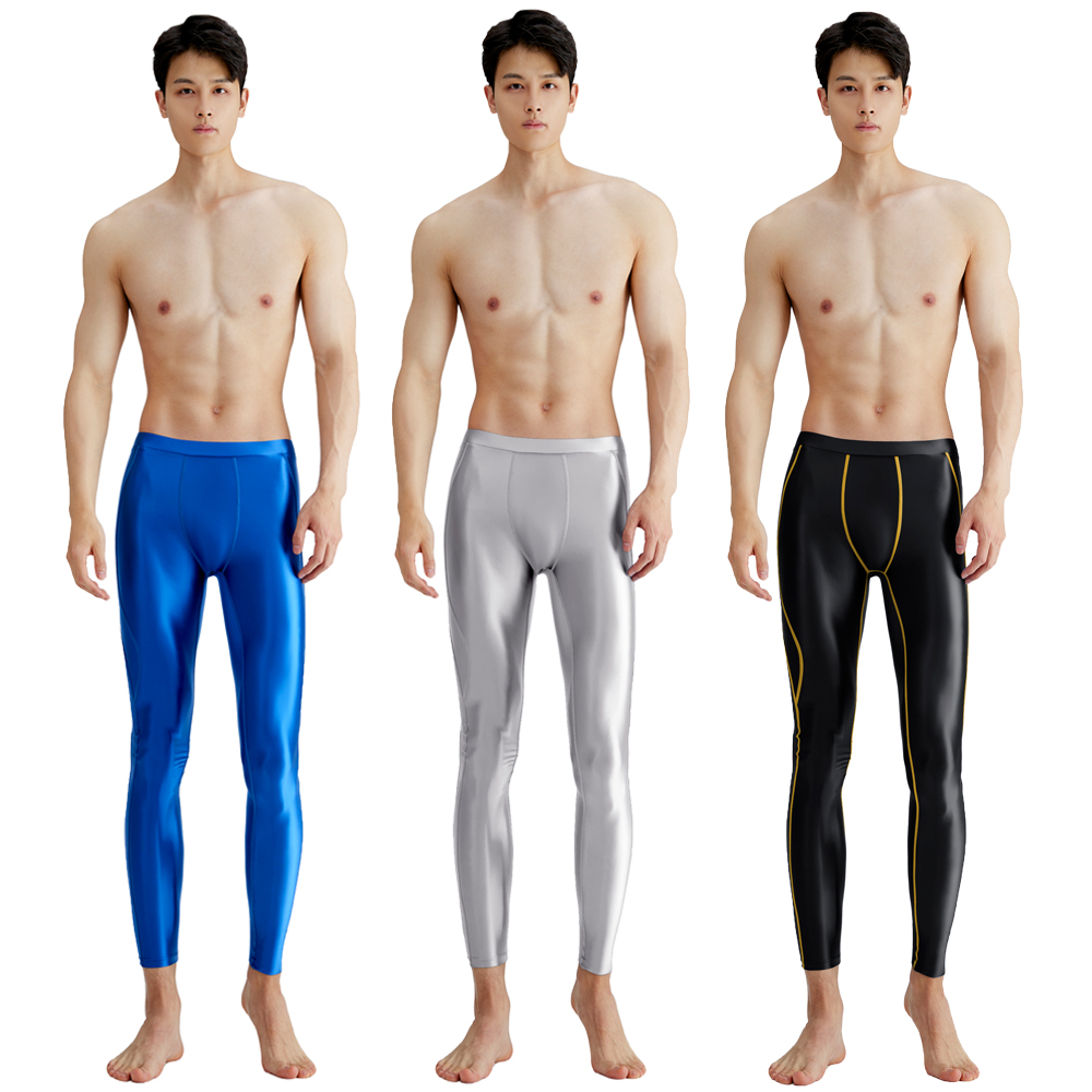 Pilates Yoga Leggings - Amoressy-男性用の通気性のあるヨガレギンス,ハイウエストのタイツ,伸縮性のあるフィットネスパンツ,滑らかなサテンのランニングパンツ,速乾性のスポーツレギンス