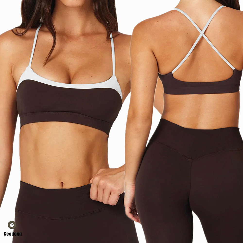 Pilates Yoga Leggings - パッドヨガブラジャー女性用パンツランニングショーツコントラストトリムハイウエストスクワットプルーフレギンスジム衣装ピラティスウェア XP182