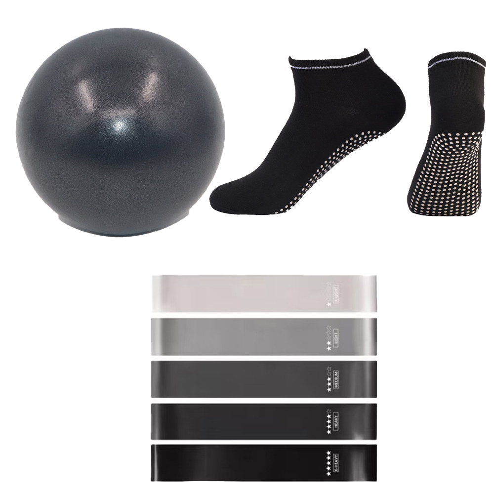 ピラティスボール、レジスタンスバンド、グリップソックスセット - Pilates Yoga Workout At Home のレビューと価格