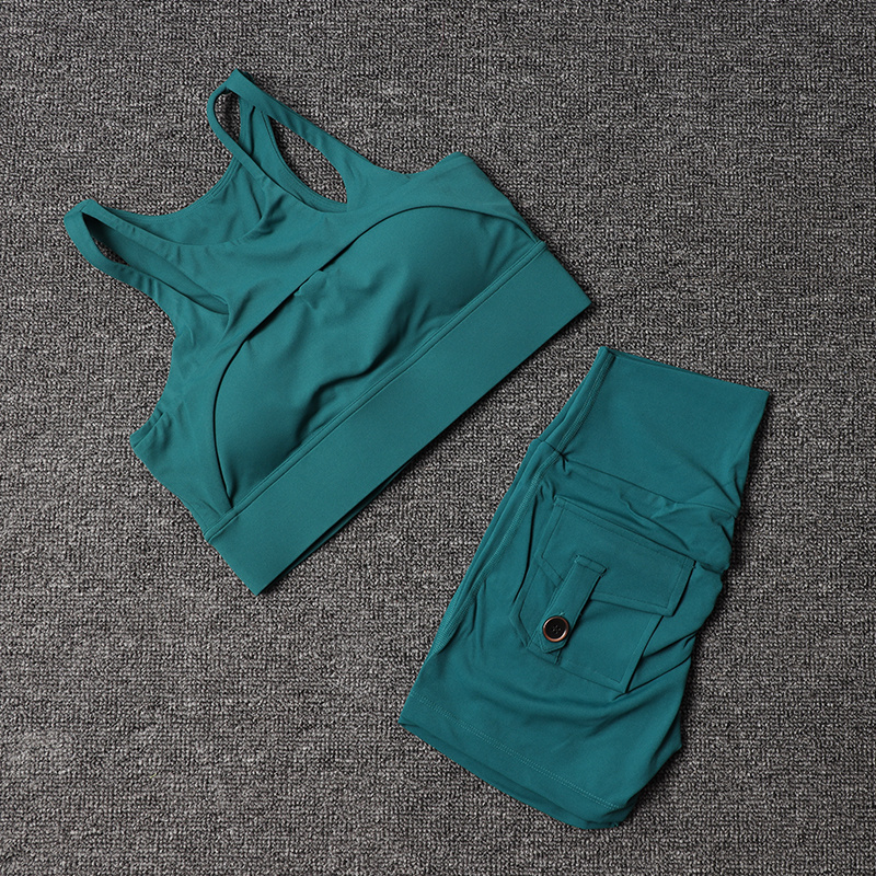 フィットネスショーツヨガセット女性のトラックスーツハイウエス - Pilates Yoga Leggings のレビューと価格
