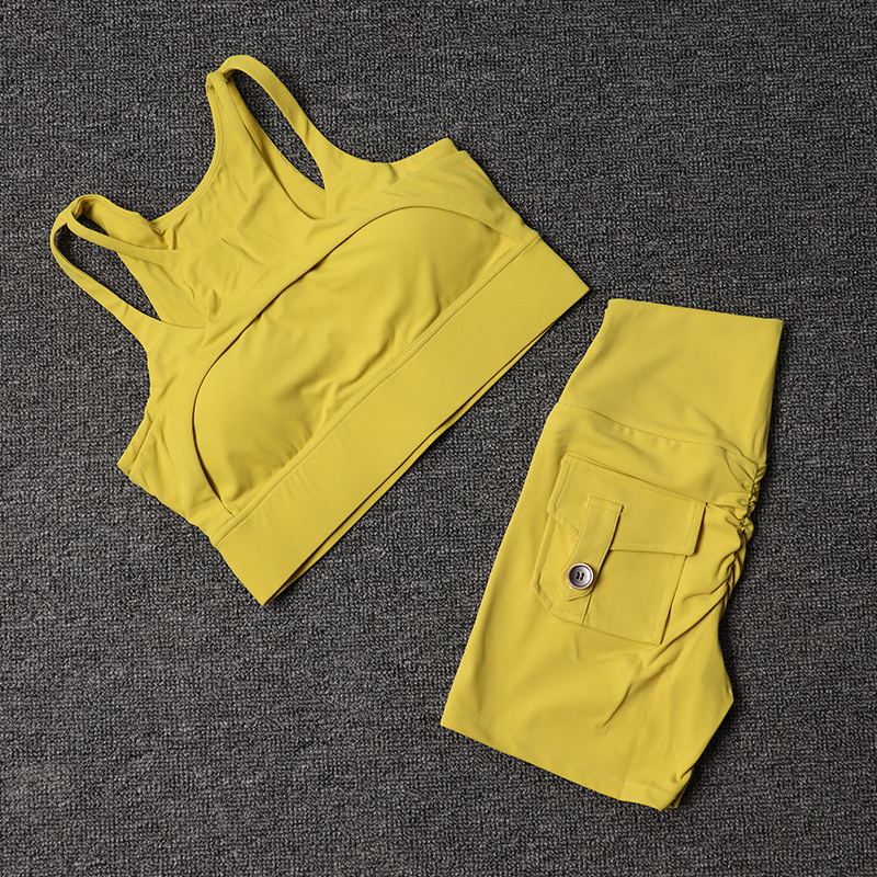 フィットネスショーツヨガセット女性のトラックスーツハイウエス - Pilates Yoga Leggings のレビューと価格