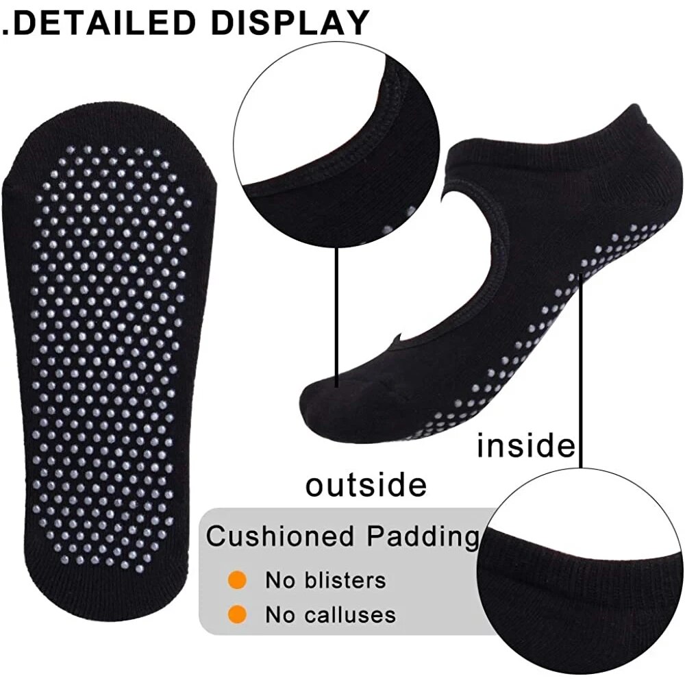 高品質の女性ヨガソックス滑り止め通気性背中の開いたピラティス - Pilates Yoga Grip Socks のレビューと価格