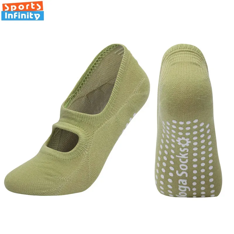女性用シリコン滑り止めバックレスヨガソックス,屋内,バレエ, - Pilates Yoga Grip Socks のレビューと価格