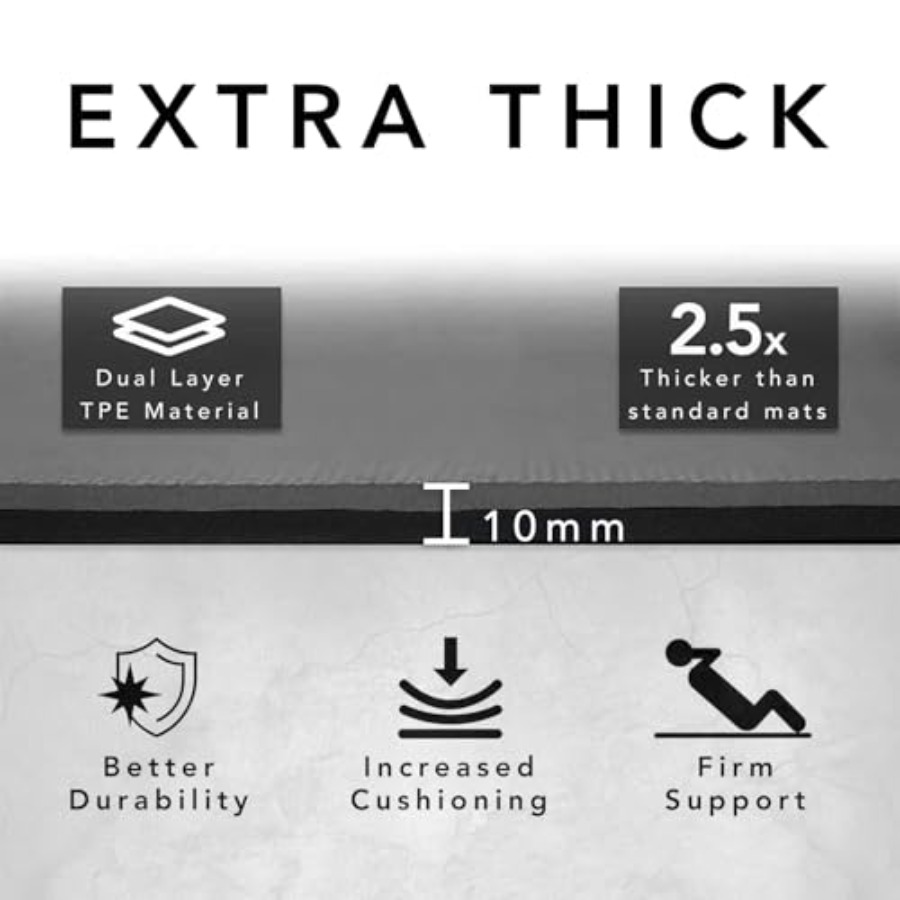 大型エクササイズマット 超厚10mm TPEワークアウトマッ - Pilates Yoga Hiit のレビューと価格