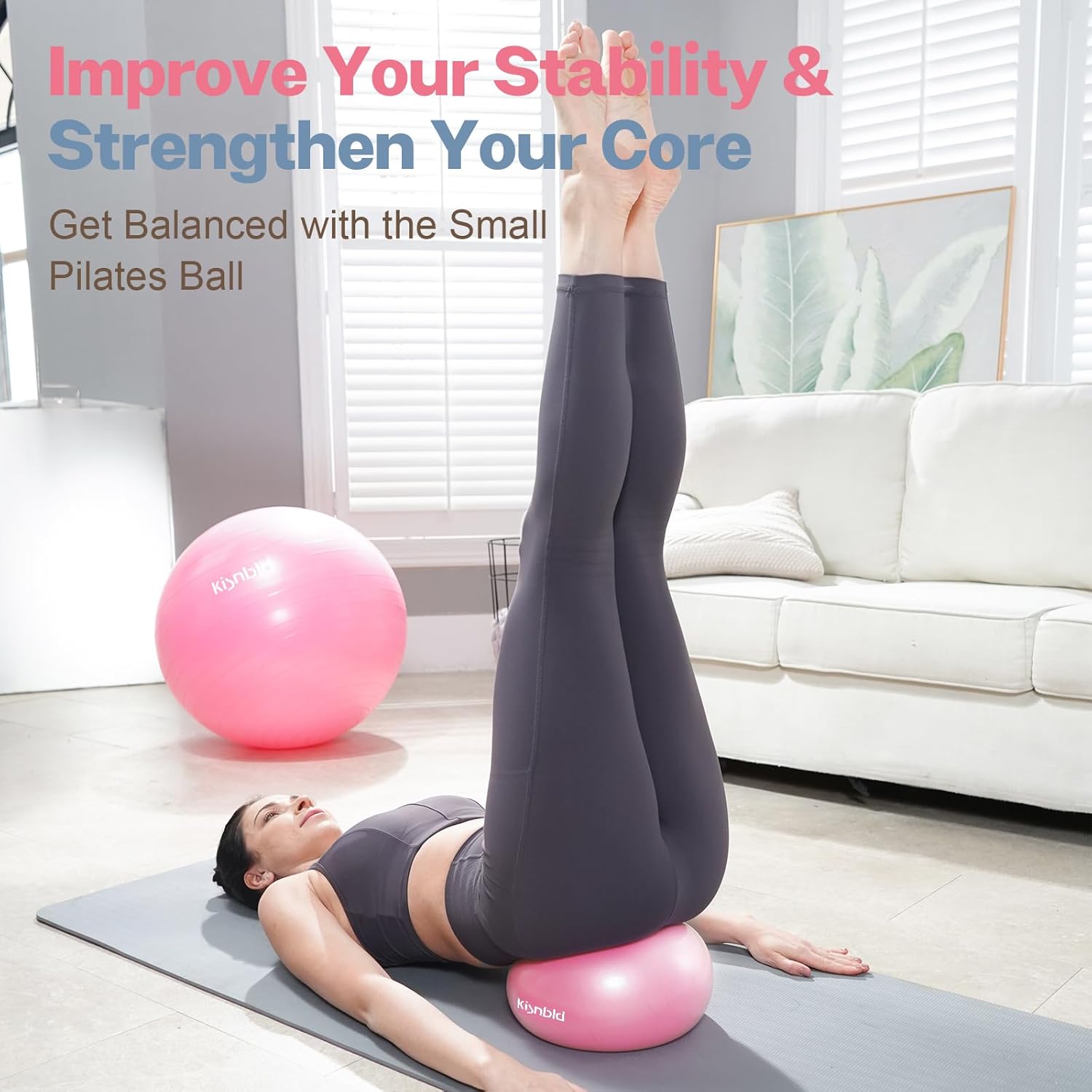 小型エクササイズボール、9インチミニピラティスボール、耐爆破 - Pilates Yoga Workout At Home のレビューと価格