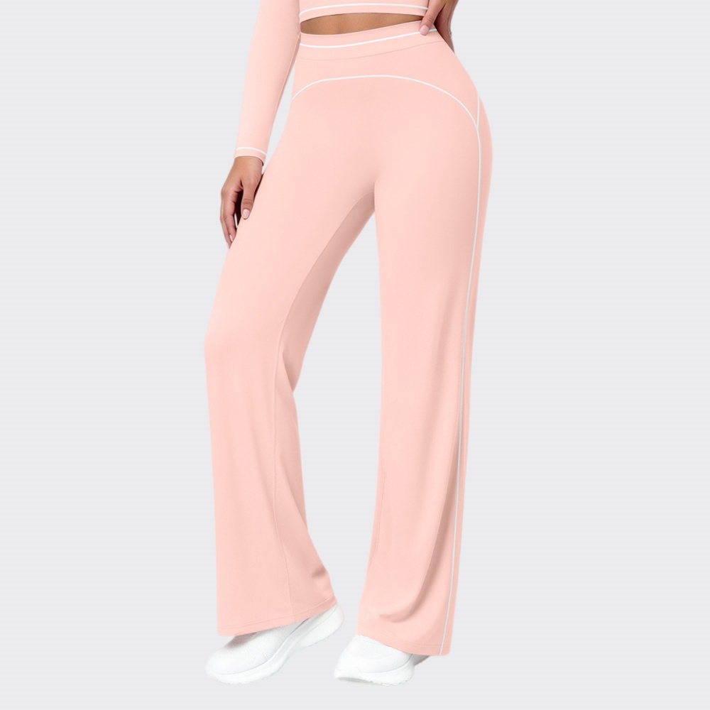 新しいハイウエストフレアパンツ女性のストレートレッグボトムス - Pilates Yoga Leggings のレビューと価格