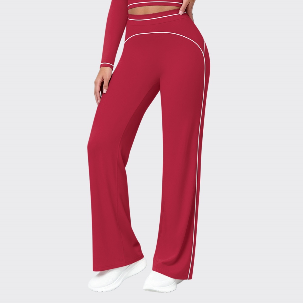 新しいハイウエストフレアパンツ女性のストレートレッグボトムス - Pilates Yoga Leggings のレビューと価格