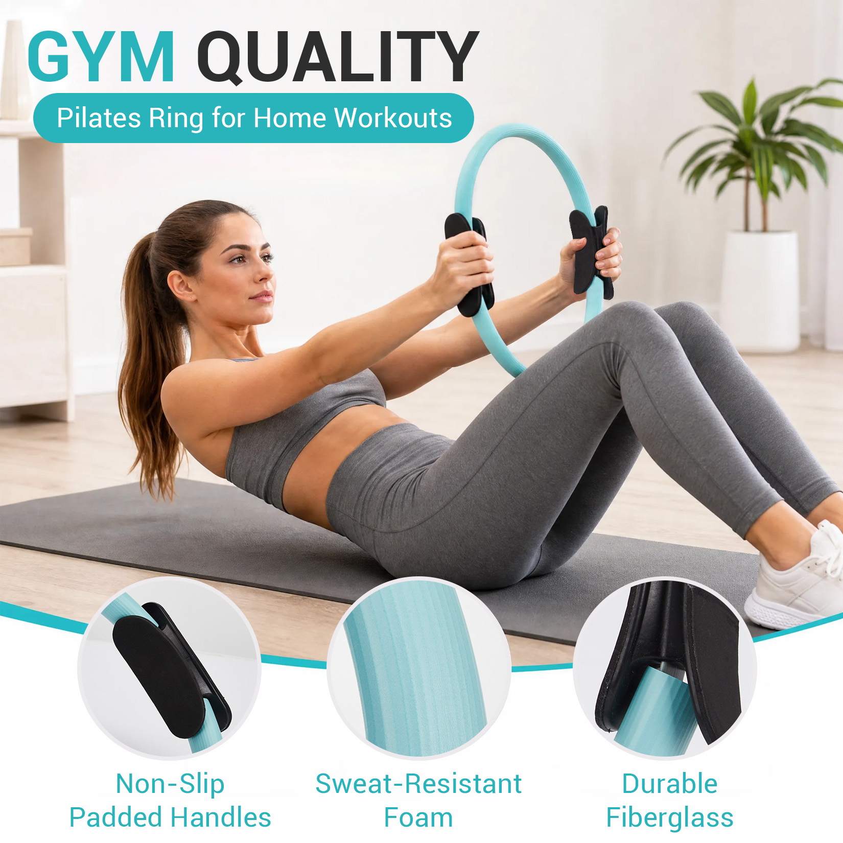 ピラティス トレーニングセット、6-in-1 ピラティスリン - Pilates Ring Magic のレビューと価格